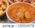 Albondigas a la jardinera (Meatballs in tomato sauce). Tapas.  13554578