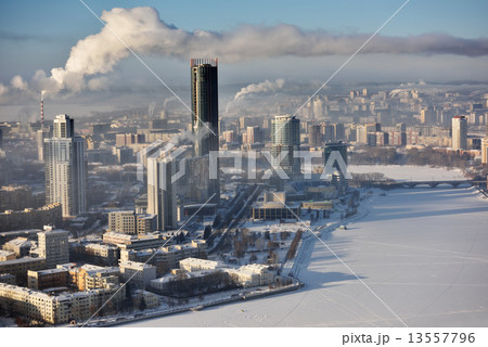 Aerial view of Yekaterinburg, Russia 13557796