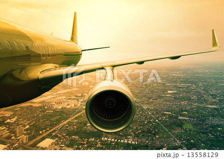 passenger jet plane flyin above cloud scape use for aircraft tra 13558129