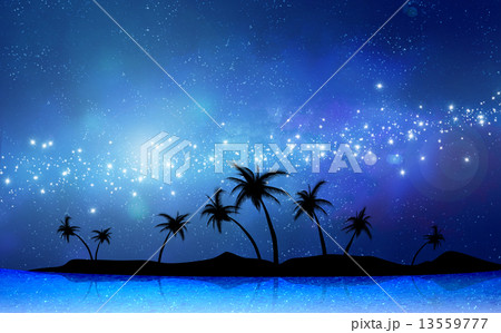 リゾート地の夜のイラスト素材