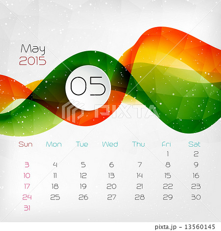 2015  Year Calendar. May. Vector illustration 13560145