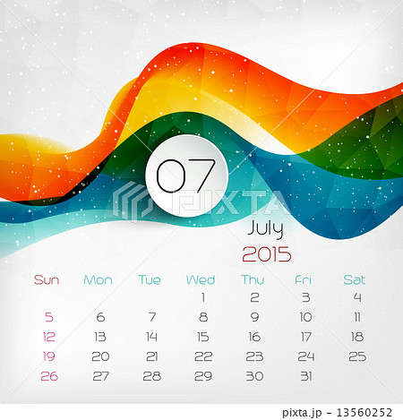 2015  Year Calendar. July. Vector illustration 13560252