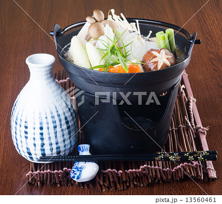 japanese cuisine. hot pot on the background 13560461