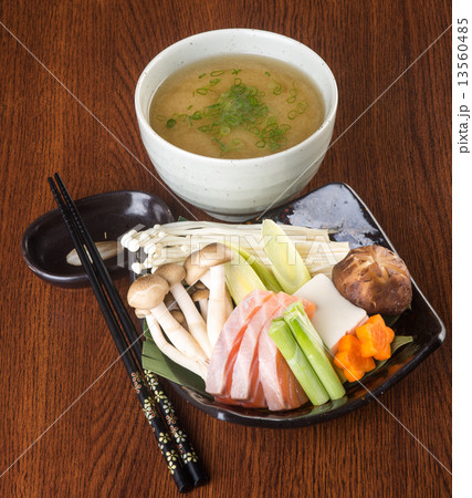 japanese cuisine. hot pot on the background japanese cuisine. hot pot on the background 13560485
