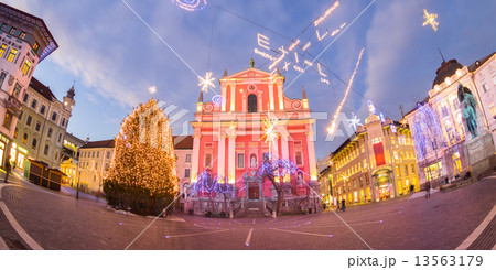 Preseren's square, Ljubljana, Slovenia, Europe. Preseren's square, Ljubljana, Slovenia, Europe. 13563179
