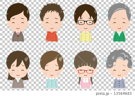 人們臉上露出痛苦的笑容 人們臉上露出痛苦的笑容 13564683