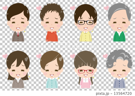 People face set moody drool 13564720