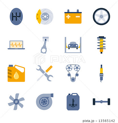 Car service flat icons set 13565142
