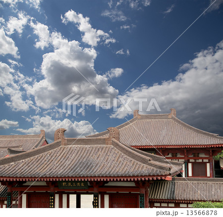 Roof decorations on the territory Giant Wild Goose Pagoda, Xian (Sian, Xi'an),Shaanxi province,China 13566878