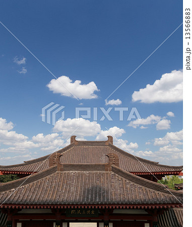 Roof decorations on the territory Giant Wild Goose Pagoda, Xian (Sian, Xi'an),Shaanxi province,China 13566883