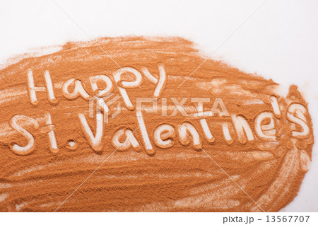 Romantic message written with chocolate powder 13567707