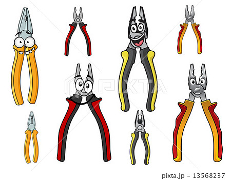 Cartooned funny pliers with colorful handles 13568237