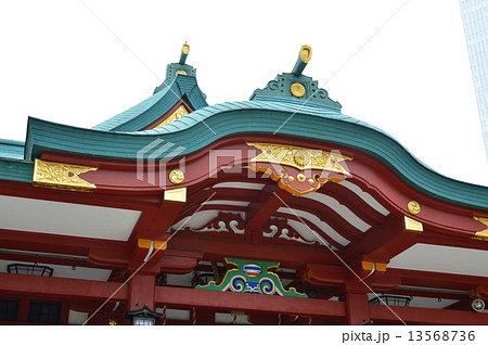 日枝神社の本殿 東京都千代田区永田町2丁目 の写真素材