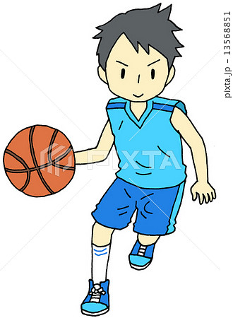 バスケットボール 男の子のイラスト素材