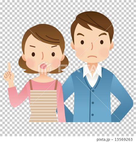注意する若い夫婦 注意する若い夫婦 13569263
