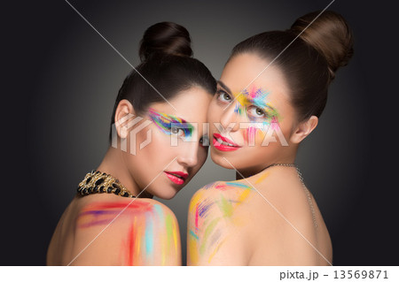 girls. make-up colour paint painting, girls. make-up colour paint painting, 13569871