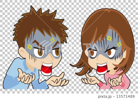 口喧嘩する若いカップル 13571489