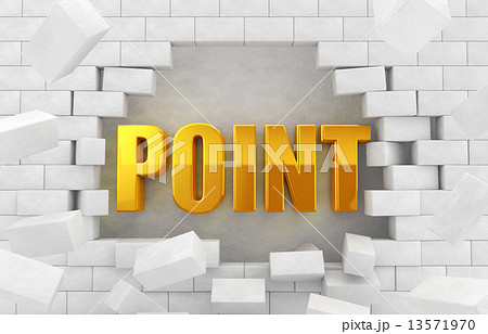 崩れた壁の中に金色のPOINTの文字 崩れた壁の中に金色のPOINTの文字 13571970