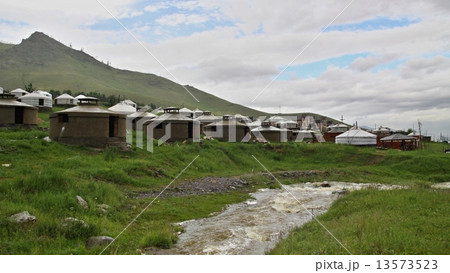 Mongolian Yurts camp near  Ullanbaator in Mongolia 13573523