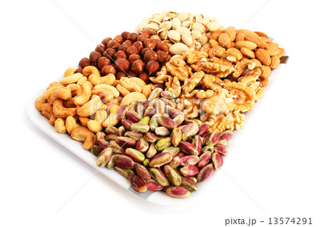 Nuts on white 13574291