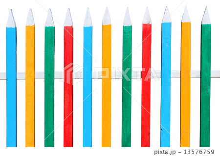 Colorful wooden fence. Colorful wooden fence. 13576759