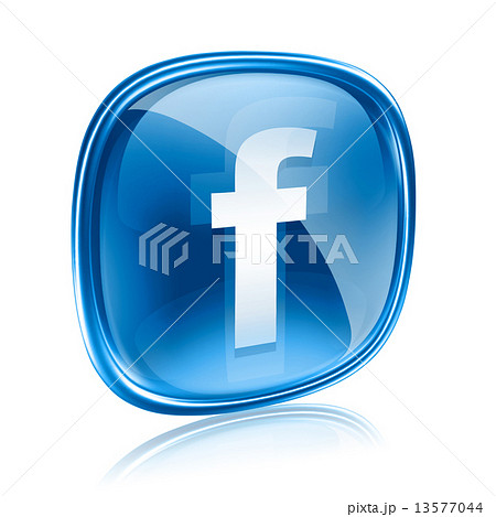 Facebook Icon Glass Blue Isolated On White のイラスト素材