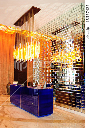 Modern reception in luxurious hotel, Dubai, UAE Modern reception in luxurious hotel, Dubai, UAE 13577425