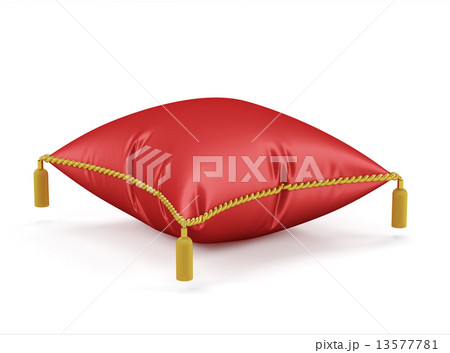 Royal red velvet pillow isolated on white background 13577781