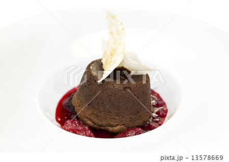 poppy seed dessert with ice cream on white background poppy seed dessert with ice cream on white background 13578669