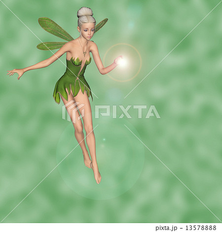 ポーズする　妖精　フェアリー　3DCGイラスト素材 13578888