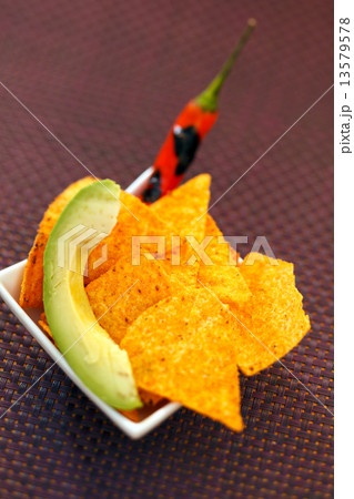 tortilla with chili and avocado tortilla with chili and avocado 13579578