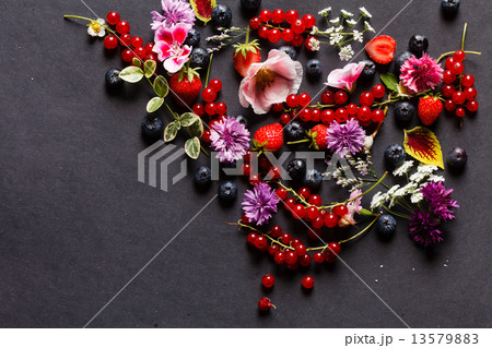 summer berries and flowers 13579883
