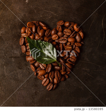 heart coffee made from coffee beans heart coffee made from coffee beans 13580395