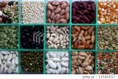 Various beans and grains close up Various beans and grains close up 13585037