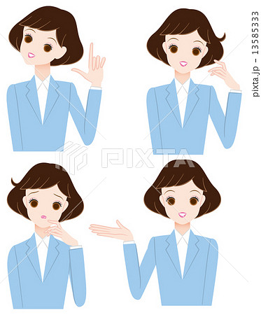 若い女性の表情とポーズ 13585333