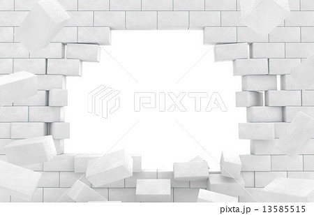 壊れた煉瓦の壁のイラスト素材 13585515 Pixta