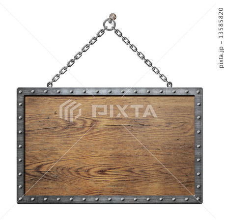 wooden medieval shield or sign with metal frame wooden medieval shield or sign with metal frame 13585820