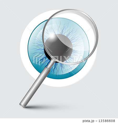 Vector Magnifying Glass with Blue Eye Vector Magnifying Glass with Blue Eye 13586608