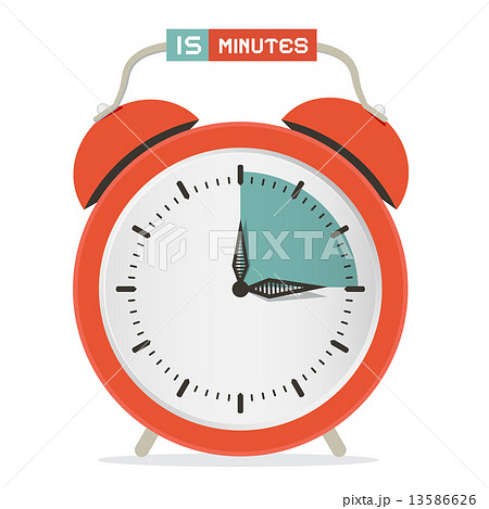 Fifteen Minutes Stop Watch - Alarm Clock Vector Illustration Fifteen Minutes Stop Watch - Alarm Clock Vector Illustration 13586626