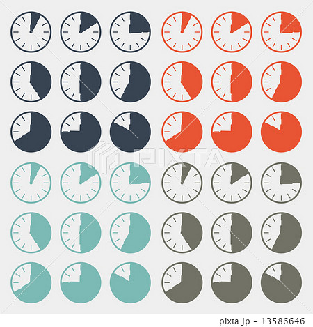 Vector Flat Design Clock Set 13586646