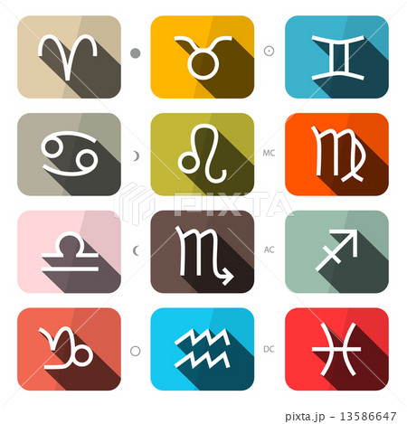 Zodiac - Horoscope Square Vector Icons Set 13586647