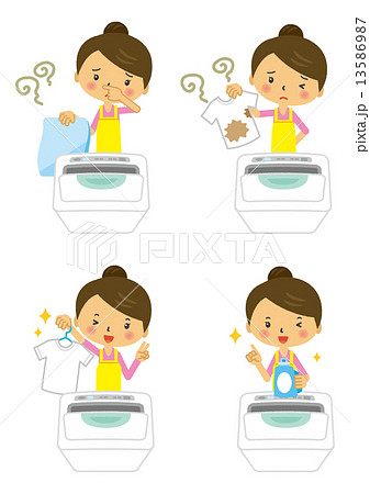 洗濯 洗濯機 洗濯物 臭い のイラスト素材 [13586987] - PIXTA