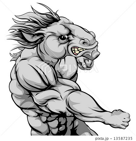 Horse mascot fighting Horse mascot fighting 13587235