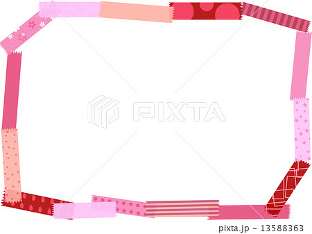 ピンクのマスキングテープフレームのイラスト素材 13588363 Pixta