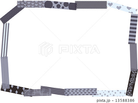 モノクロのマスキングテープフレームのイラスト素材 13588386 Pixta