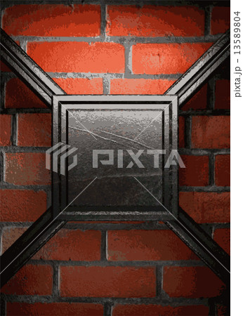 metal and brick background 13589804