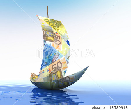 Sailboat made of Euro 13589913