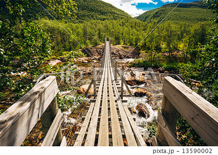 Bridge Across Norway Mountain River 13590002