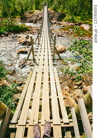 Bridge Across Norway Mountain River 13590003