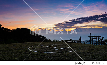 Helipad at sunrise on Doi Ang Khang 13590167